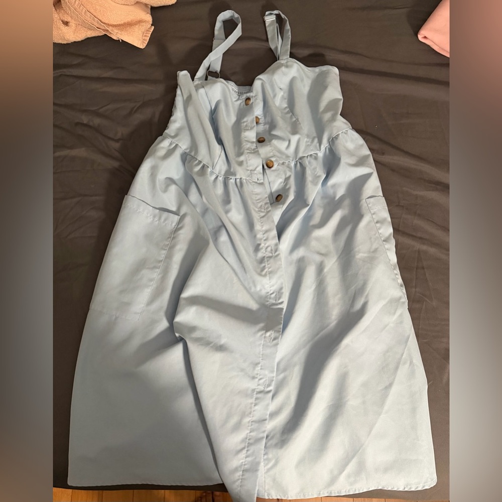 Light Blue Button-Down Dress